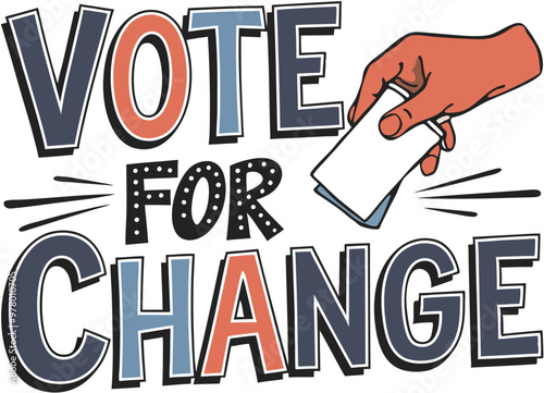 Vote for Change Hand Holding Ballot Vector Illustration for Election Campaign Graphics