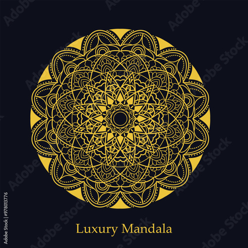 Luxury mandala background with golden arabesque patternor Artwork