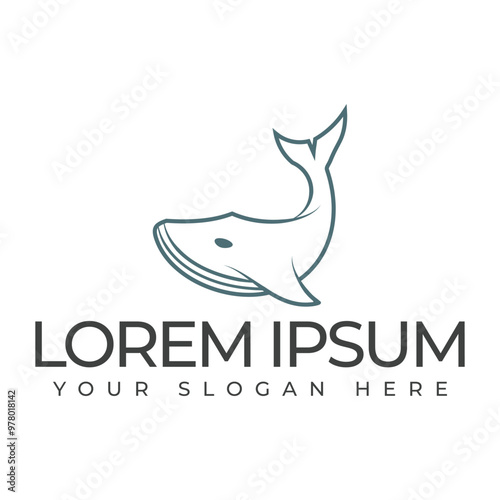 Logo image design illustration of a whale.