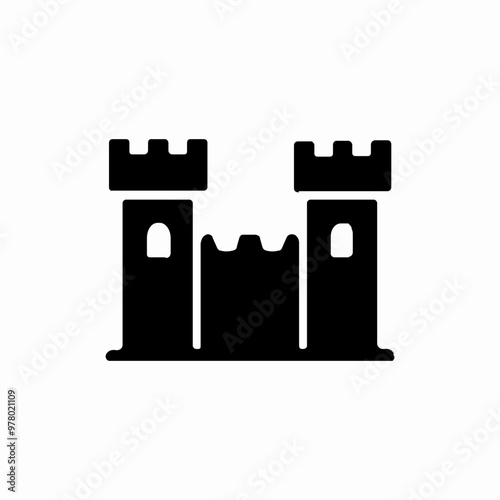 medieval castle icon sign vector