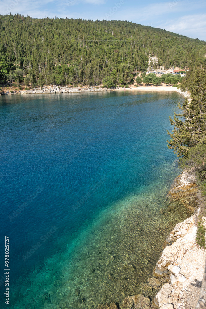 Fototapeta premium Amazing view of Foki Fiskardo Beach, Cephalonia, Greece