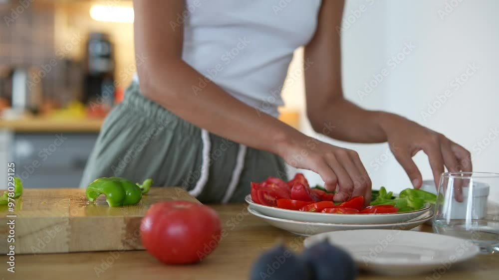 Fresh Cooking Skillfully Preparing a Variety of Colorful Vegetables in a Modern Kitchen Space Fresh Cooking Skillfully Preparing a Variety of Colorful Vegetables in a Modern Kitchen Space