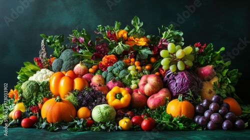 A Bountiful Harvest of Colorful Fruits and Vegetables