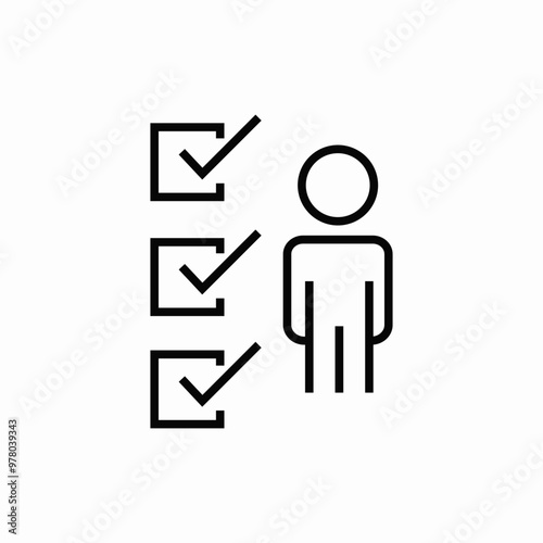 employee cv check mark icon sign vector