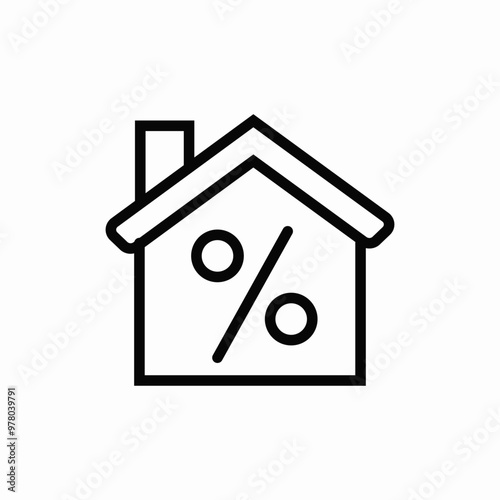 real estate discount icon sign vector