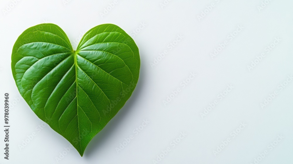 A heart shaped leaf on a white background with text, AI A heart shaped leaf on a white background with text, AI