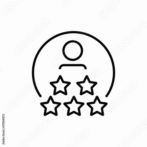 user star rating icon sign vector