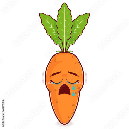 carrot crying face cartoon cute