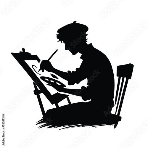 Artist Sketching Silhouette