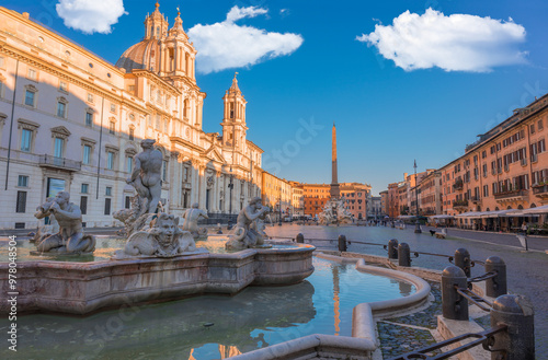 The fountains Sant'Agnese in Agone on Piazza Navona - Rome