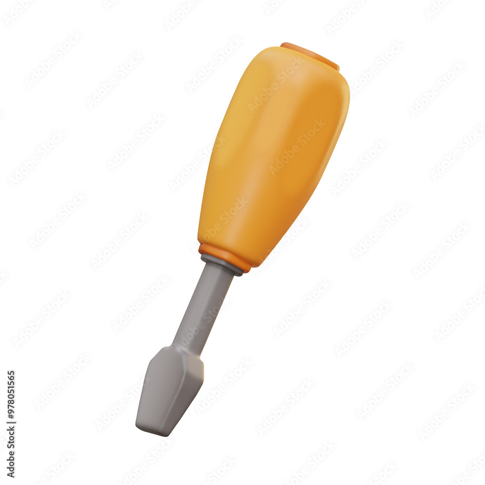 3d illustration flat head screwdriver 3d illustration flat head screwdriver