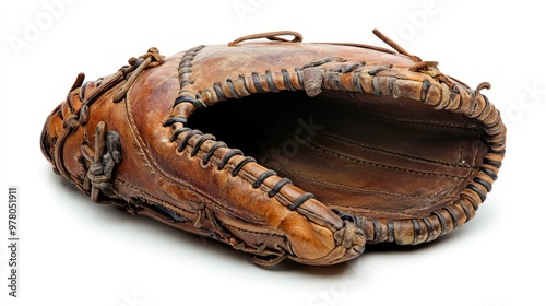 Baseball glove, on the white background photo