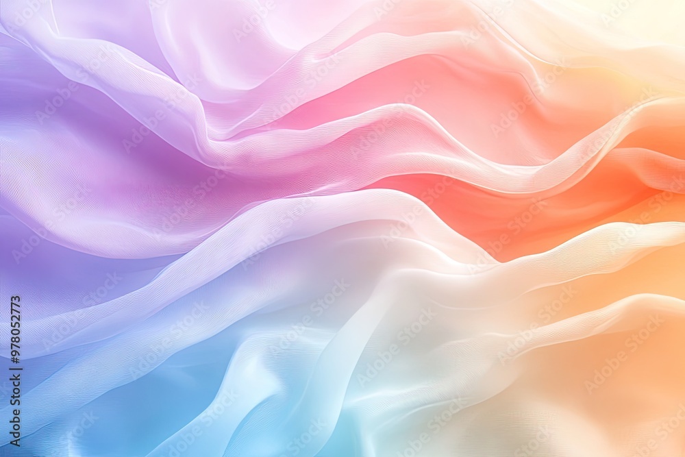 Fototapeta premium Soft, flowing fabric in vibrant colors. This image is perfect for use in designs that require a feminine and delicate touch.
