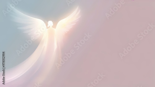 Pastel angel silhouette.