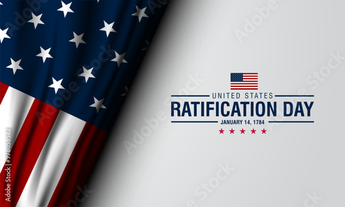 United States Ratification Day January 14 Background Vector Illustration