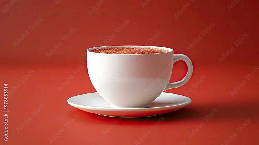 Chai latte in a ceramic mug, sprinkled with cinnamon, saucer underneath, soft morning lighting Chai latte in a ceramic mug, sprinkled with cinnamon, saucer underneath, soft morning lighting