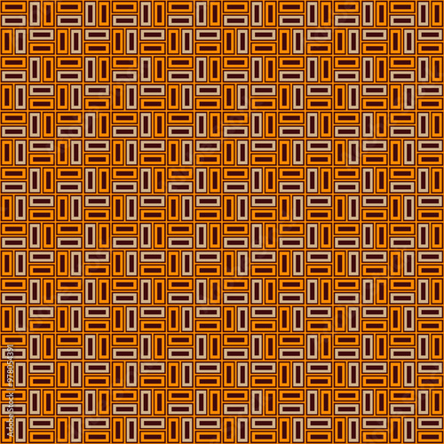 Seamless orange and beige vector rectangles pattern design