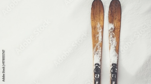 Cross-country ski, on the white background photo