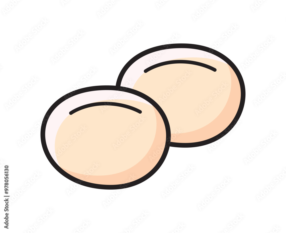Two soy beans isolated vector illustration Two soy beans isolated vector illustration