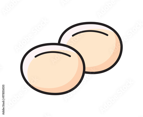 Two soy beans isolated vector illustration