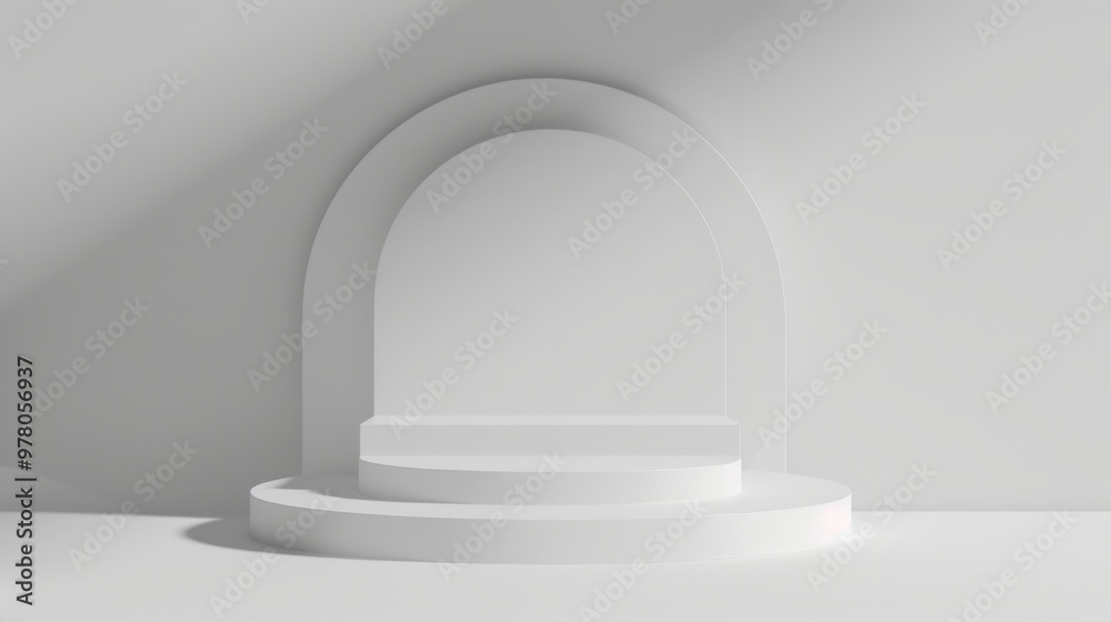 Minimalist White Arched Podium Display Minimalist White Arched Podium Display