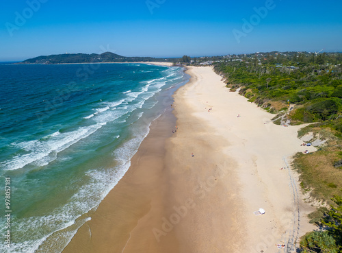 Aerial views of Main Beach Belongil dog exercise area in Byron Bay, New South Wales

 photo