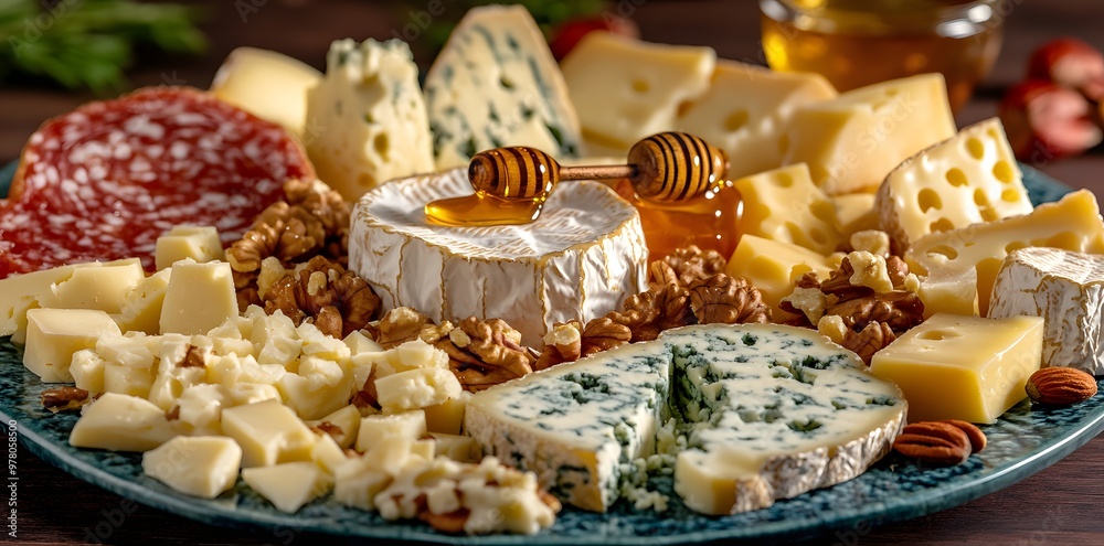 Cheese Board with Honey and Nuts Cheese Board with Honey and Nuts