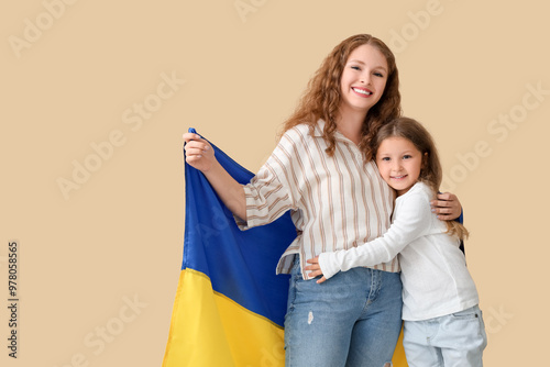 Happy little girl and her m...