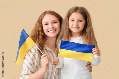 Happy little girl and her m...