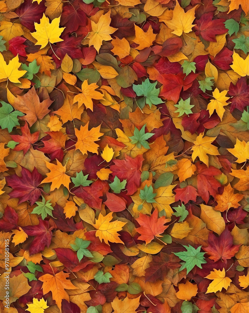 Autumn leaves scattered on the ground