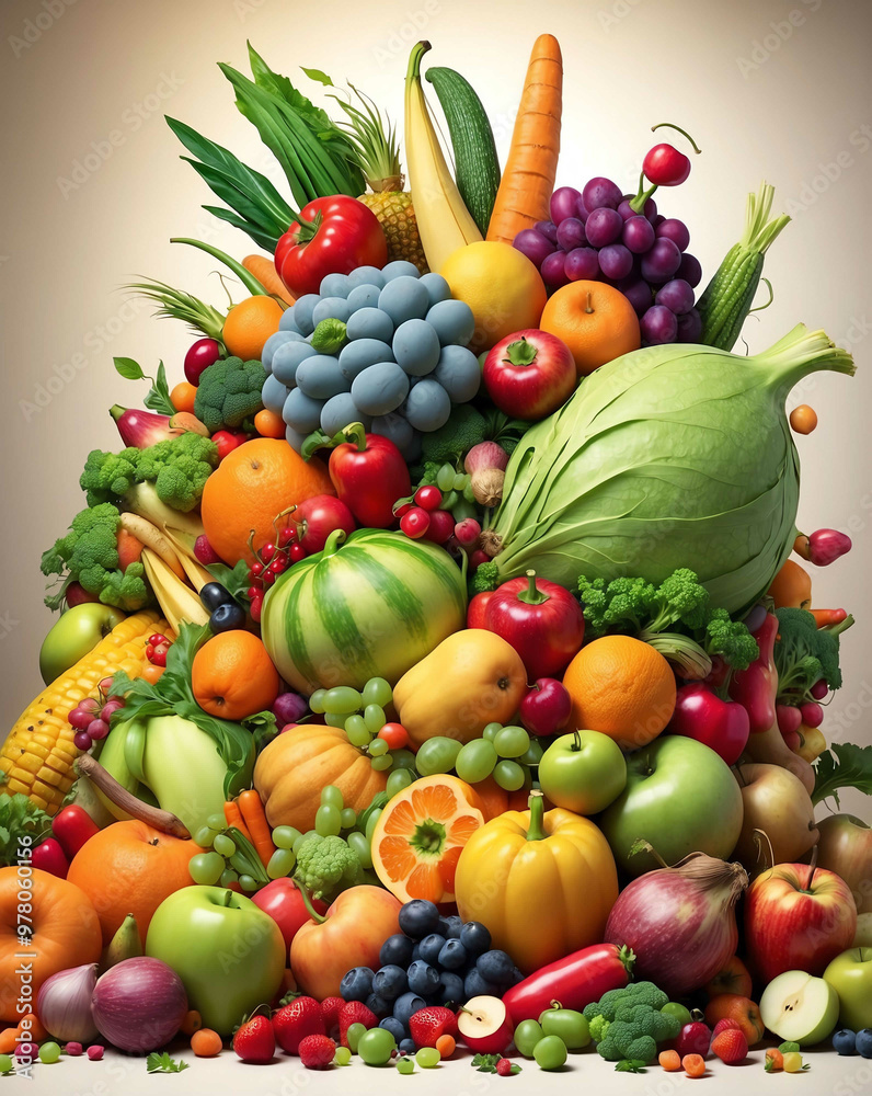 Cornucopia overflowing with fruits and vegetables Cornucopia overflowing with fruits and vegetables