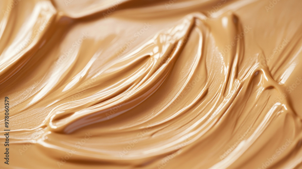 A close-up of liquid foundation cream spread on a surface, with a warm, golden tone. The texture features smooth, creamy swirls with a slight sheen, creating an elegant, makeup-like finish. A close-up of liquid foundation cream spread on a surface, with a warm, golden tone. The texture features smooth, creamy swirls with a slight sheen, creating an elegant, makeup-like finish.