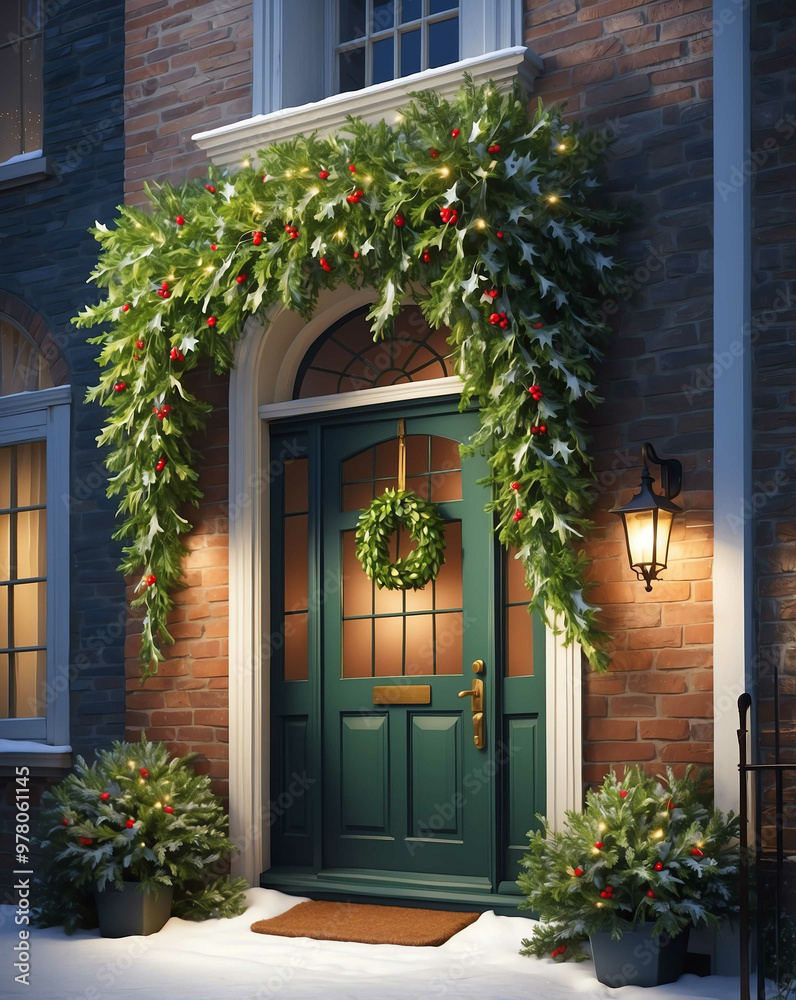 Mistletoe hanging above a doorway Mistletoe hanging above a doorway