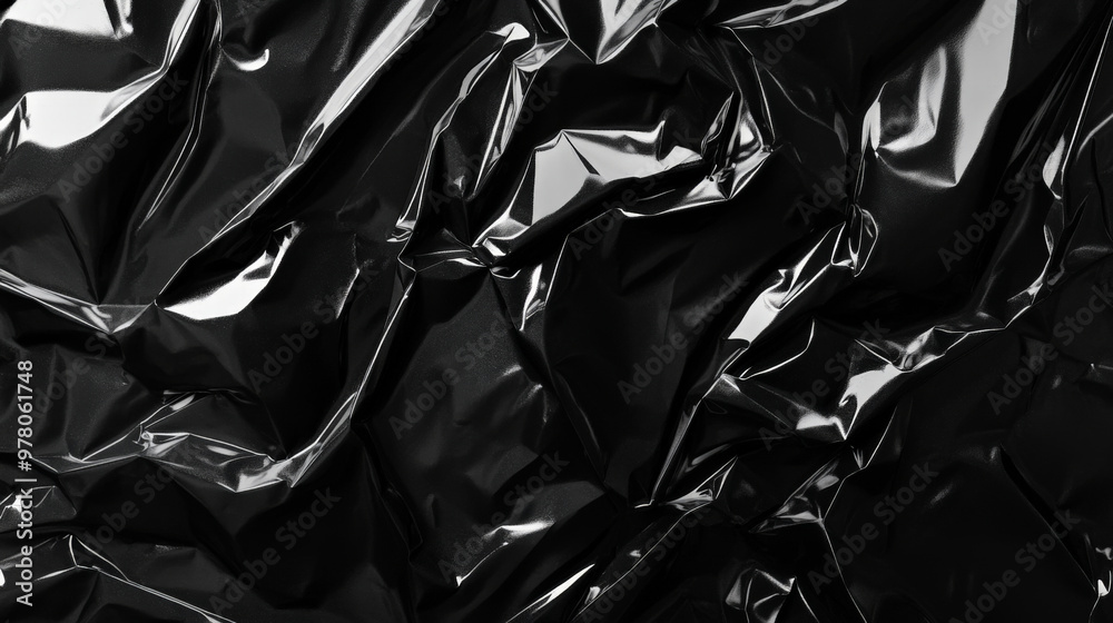 A crumpled black plastic poster with random folds and sharp creases. The high-gloss texture shines under light, highlighting the uneven, wrinkled surface for a gritty, urban vibe. A crumpled black plastic poster with random folds and sharp creases. The high-gloss texture shines under light, highlighting the uneven, wrinkled surface for a gritty, urban vibe.