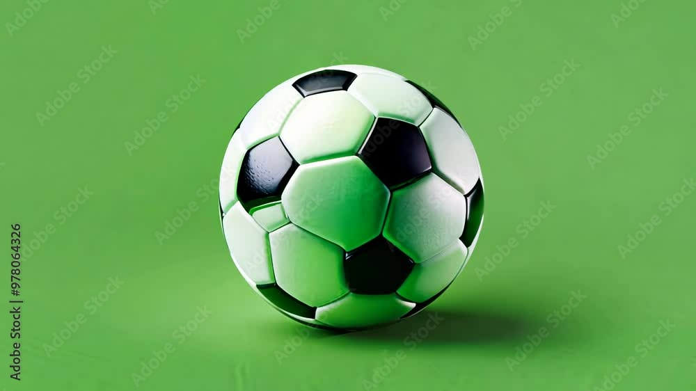 A Classic Soccer Ball resting on a vibrant Green Background A Classic Soccer Ball resting on a vibrant Green Background