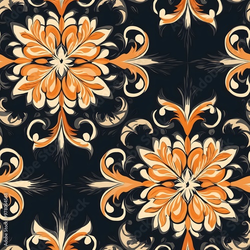 Floral seamless vector pattern with beautiful flowers and leaves, perfect for decoration or wallpaper design