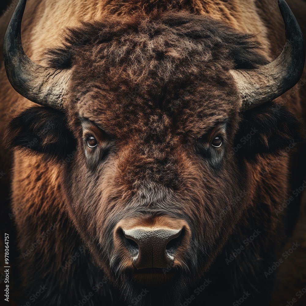 Majestic Close up Portrait of a Powerful and Fierce Buffalo Majestic Close up Portrait of a Powerful and Fierce Buffalo