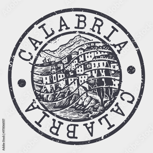 Calabria Stamp Postal. Silhouette Seal. Passport Round Design. Vector Icon. Design Retro Travel. National Symbol.	