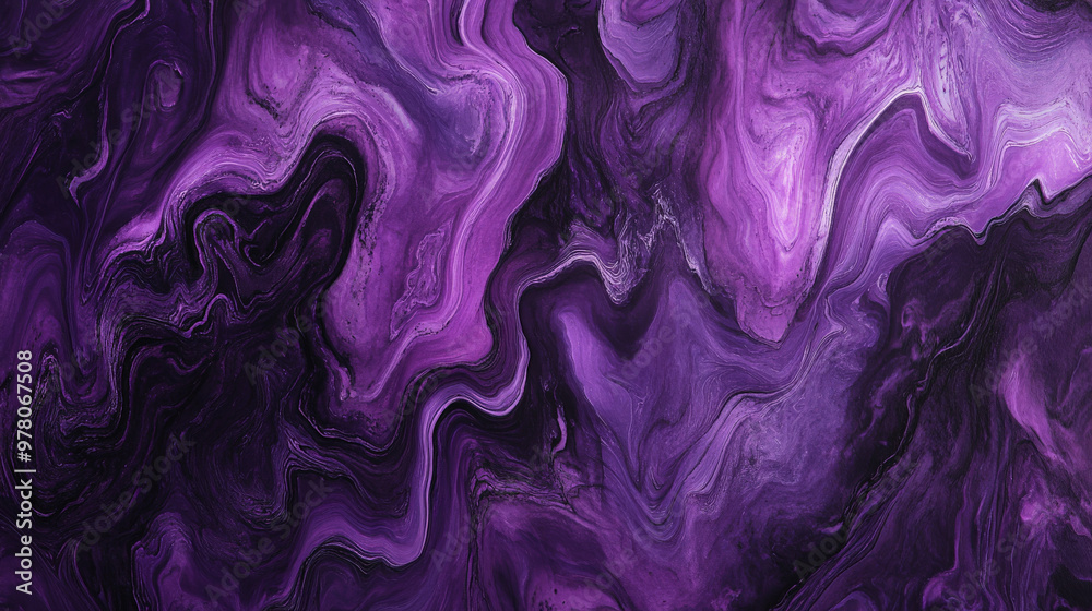 Fototapeta premium A rich purple abstract pattern with flowing, organic forms. The smooth lines and deep hues create a dramatic, dynamic texture, evoking a sense of mystery.