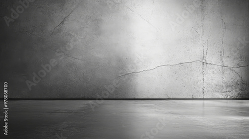 A sleek, smooth concrete wall with a polished texture, featuring faint hairline cracks and subtle variations in tone. The minimalist design gives a modern, industrial feel.