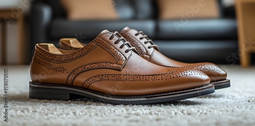 Brown Leather Brogue Shoes