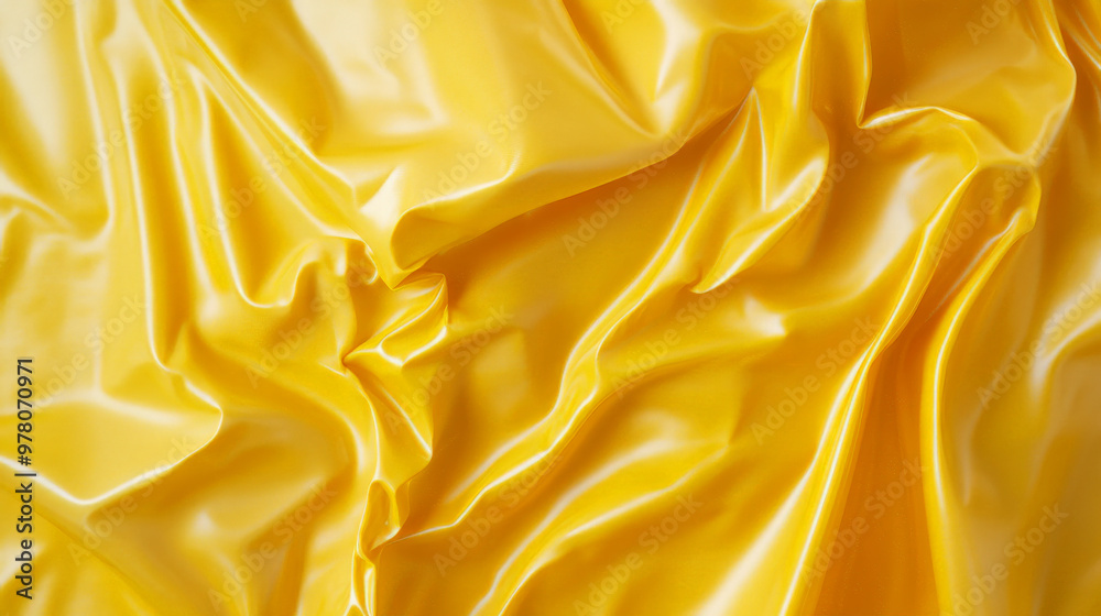 A vibrant yellow plastic poster with random folds and subtle wrinkles. The glossy surface reflects light in soft patterns, adding texture to the bright background. A vibrant yellow plastic poster with random folds and subtle wrinkles. The glossy surface reflects light in soft patterns, adding texture to the bright background.