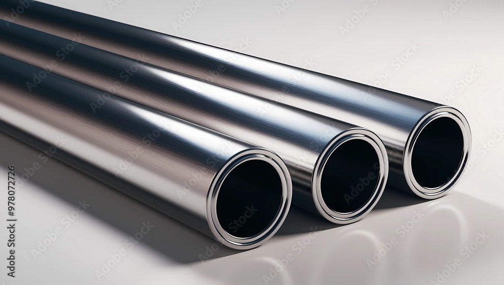 Three Shiny Metallic Pipes on a Glossy Surface
Three Shiny Metallic Pipes on a Glossy Surface
