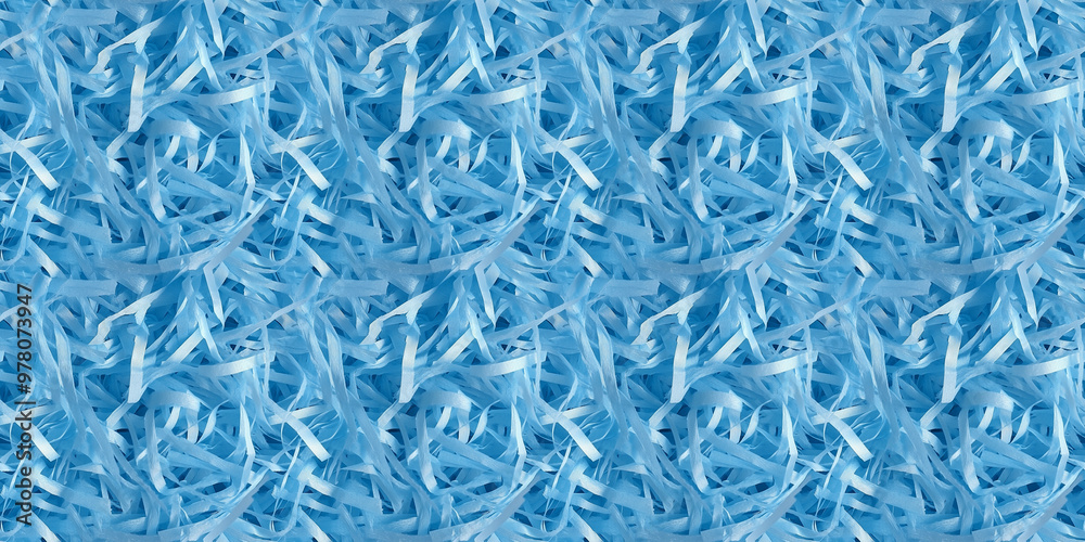 shredded paper filler in azure color with thin, delicate strips, shredded paper filler texture background shredded paper filler in azure color with thin, delicate strips, shredded paper filler texture background