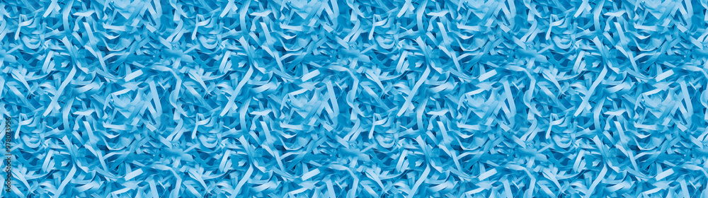 shredded paper filler in azure color with thin, delicate strips, shredded paper filler texture background shredded paper filler in azure color with thin, delicate strips, shredded paper filler texture background