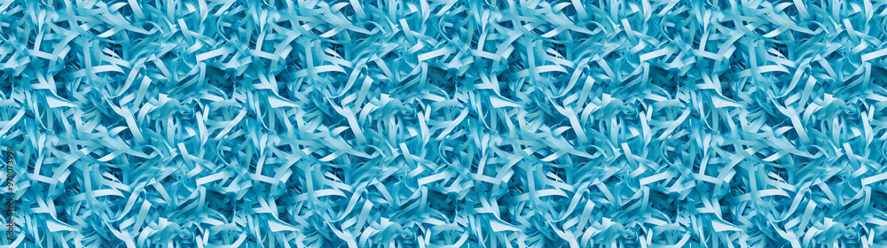 shredded paper filler in azure color with thin, delicate strips, shredded paper filler texture background shredded paper filler in azure color with thin, delicate strips, shredded paper filler texture background