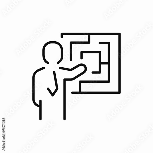 presentation maze solution icon sign vector