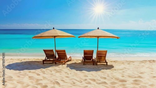 Wallpaper Mural beach with umbrella Torontodigital.ca