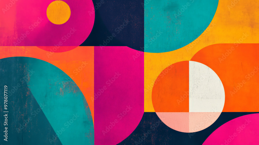A bold geometric background with vibrant shapes A bold geometric background with vibrant shapes