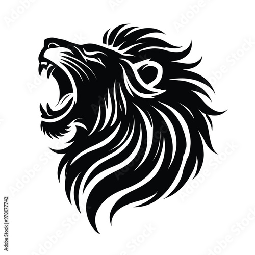 Lion Roaring Silhouette